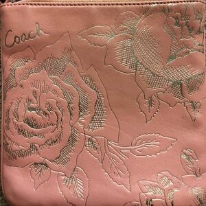 Coach Crossbody Pink and Silver Floral Pattern
